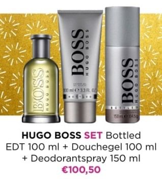 Promoties Hugo boss set bottled edt + douchegel + deodorantspray - Hugo Boss - Geldig van 01/12/2023 tot 31/12/2023 bij ICI PARIS XL