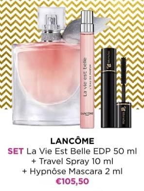 Promoties Lancôme set la vie est belle edp + travel spray + hypnôse mascara - Lancome - Geldig van 01/12/2023 tot 31/12/2023 bij ICI PARIS XL