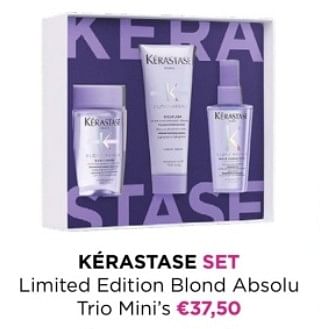 Promoties Kérastase set limited edition blond absolu trio mini`s - Kérastase - Geldig van 01/12/2023 tot 31/12/2023 bij ICI PARIS XL