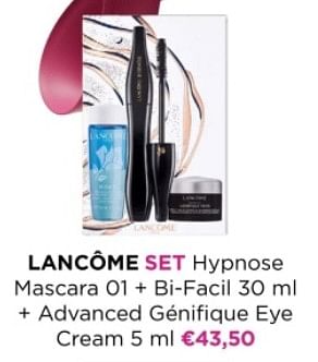Promoties Lancôme set hypnose mascara 01 + bi-facil + advanced génifique eye cream - Lancome - Geldig van 01/12/2023 tot 31/12/2023 bij ICI PARIS XL