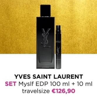 Promoties Yves saint laurent set myslf edp + travelsize - Yves Saint Laurent - Geldig van 01/12/2023 tot 31/12/2023 bij ICI PARIS XL