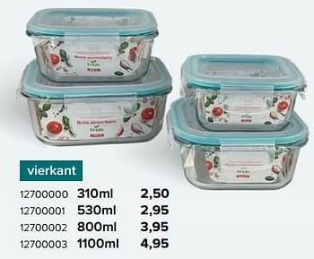 Promotions Boîte alimentaire vierkant - DDD - Valide de 08/12/2023 à 31/12/2023 chez Euro Shop