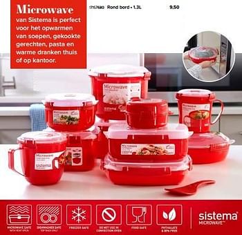 Promoties Microwave rond bord - Sistema - Geldig van 08/12/2023 tot 31/12/2023 bij Euro Shop