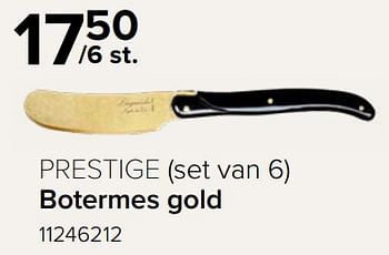 Promoties Prestige set van 6 botermes gold - Laguiole - Geldig van 08/12/2023 tot 31/12/2023 bij Euro Shop