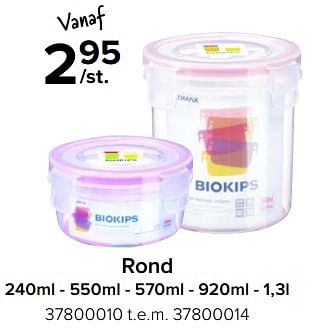 Promoties Transparante bewaardozen rond - BioKips - Geldig van 08/12/2023 tot 31/12/2023 bij Euro Shop