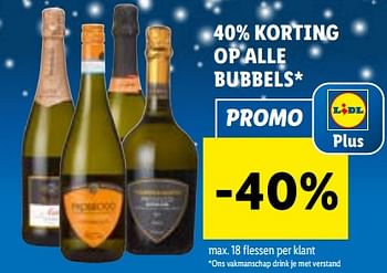Promoties 40% korting op alle bubbels - Schuimwijnen - Geldig van 27/12/2023 tot 02/01/2024 bij Lidl