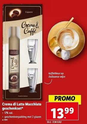 Promoties Crema di latte macchiato geschenkset - Huismerk - Lidl - Geldig van 27/12/2023 tot 02/01/2024 bij Lidl