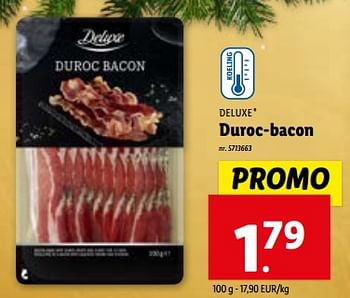 Promoties Duroc-bacon - Deluxe - Geldig van 27/12/2023 tot 02/01/2024 bij Lidl