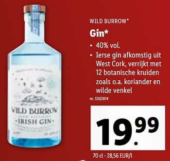 Promoties Gin - Wild Burrow - Geldig van 27/12/2023 tot 02/01/2024 bij Lidl