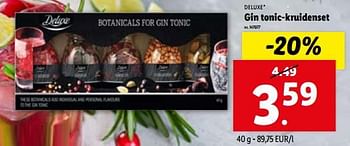 Promoties Gin tonic-kruidenset - Deluxe - Geldig van 27/12/2023 tot 02/01/2024 bij Lidl