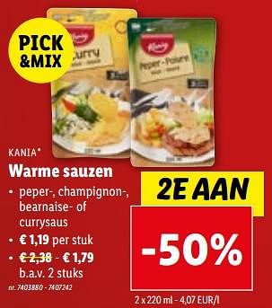 Promoties Warme sauzen - Kania - Geldig van 27/12/2023 tot 02/01/2024 bij Lidl