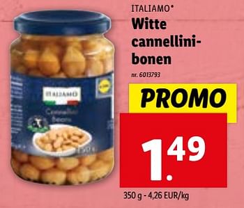 Promoties Witte cannellinibonen - Italiamo - Geldig van 27/12/2023 tot 02/01/2024 bij Lidl