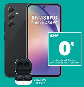 Promotions Samsung galaxy a54 5g - Samsung - Valide de 18/12/2023 à 02/01/2024 chez Base
