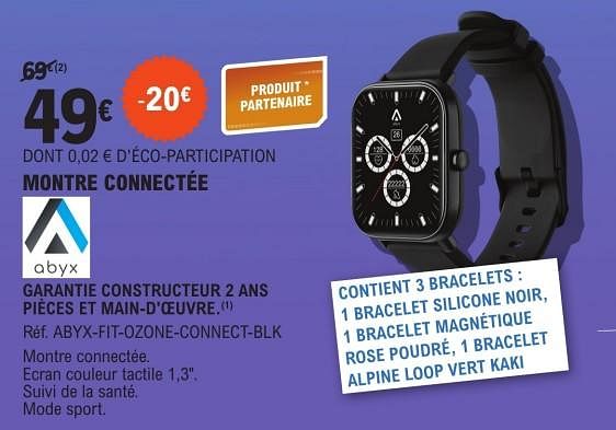 Abyx Abyx montre connect e abyx fit ozone connect blk En