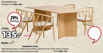 Promotions Arnborg stoel - Produit Maison - Jysk - Valide de 11/12/2023 à 26/12/2023 chez Jysk