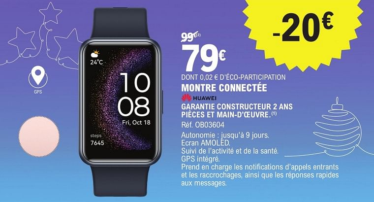 Huawei Huawei montre connect e ob03604 En promotion chez E.Leclerc