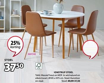 Promoties Jonstrup stoel - Huismerk - Jysk - Geldig van 11/12/2023 tot 26/12/2023 bij Jysk