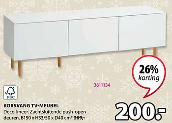 Promoties Korsvang tv-meubel - Huismerk - Jysk - Geldig van 11/12/2023 tot 26/12/2023 bij Jysk
