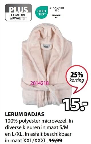 Promoties Lerum badjas - Huismerk - Jysk - Geldig van 11/12/2023 tot 26/12/2023 bij Jysk