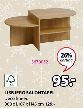 Promoties Lisbjerg salontafel - Huismerk - Jysk - Geldig van 11/12/2023 tot 26/12/2023 bij Jysk