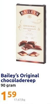 Promoties Bailey`s original chocoladereep - Baileys - Geldig van 20/12/2023 tot 26/12/2023 bij Action