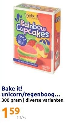 Promoties Bake it! unicorn-regenboog - Bake It! - Geldig van 20/12/2023 tot 26/12/2023 bij Action