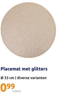 Promoties Placemat met glitters - Huismerk - Action - Geldig van 20/12/2023 tot 26/12/2023 bij Action