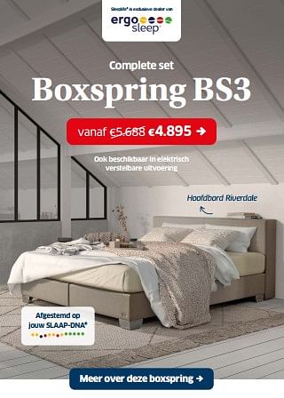 Promoties Boxspring bs3 - Ergosleep - Geldig van 02/01/2024 tot 31/01/2024 bij Sleeplife