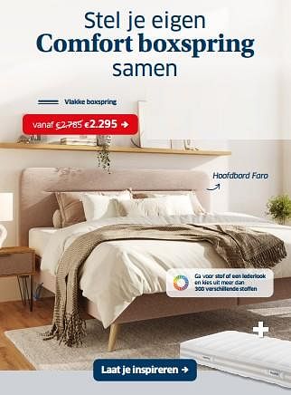 Promoties Comfort boxspring vlakke - Huismerk - Sleeplife - Geldig van 02/01/2024 tot 31/01/2024 bij Sleeplife