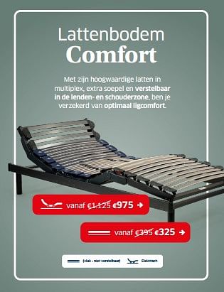 Promoties Lattenbodem comfort vlak - niet verstelbaar - Huismerk - Sleeplife - Geldig van 02/01/2024 tot 31/01/2024 bij Sleeplife