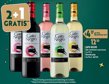 Promotions Gato negro - Vins blancs - Valide de 20/12/2023 à 02/01/2024 chez Smatch