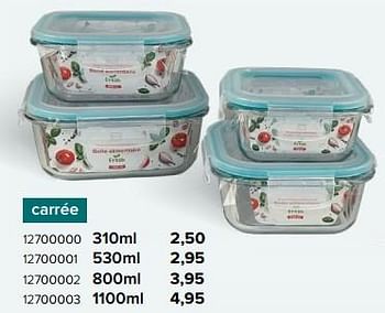 Promotions Boîte alimentaire carrée - DDD - Valide de 08/12/2023 à 31/12/2023 chez Euro Shop