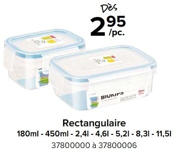 Promotions Boîtes de conservation transparentes rectangulaire - BioKips - Valide de 08/12/2023 à 31/12/2023 chez Euro Shop
