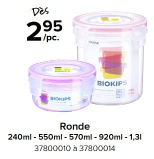 Promotions Boîtes de conservation transparentes ronde - BioKips - Valide de 08/12/2023 à 31/12/2023 chez Euro Shop