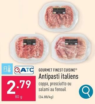 Promotions Antipasti italiens - Gourmet Finest Cuisine - Valide de 26/12/2023 à 31/12/2023 chez Aldi