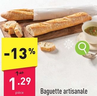 Promotions Baguette artisanale - Produit maison - Aldi - Valide de 26/12/2023 à 31/12/2023 chez Aldi