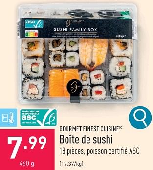 Promotions Boîte de sushi - Gourmet Finest Cuisine - Valide de 26/12/2023 à 31/12/2023 chez Aldi
