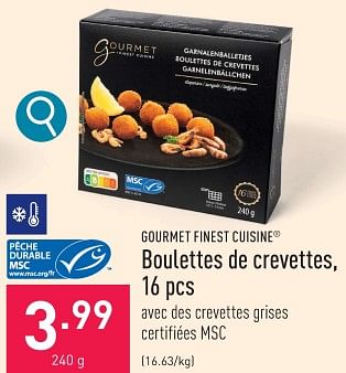 Promotions Boulettes de crevettes - Gourmet Finest Cuisine - Valide de 26/12/2023 à 31/12/2023 chez Aldi