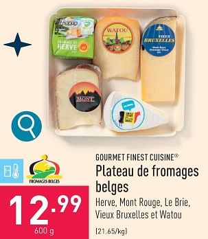 Promotions Plateau de fromages belges - Gourmet Finest Cuisine - Valide de 26/12/2023 à 31/12/2023 chez Aldi