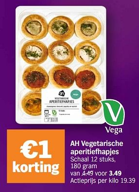 Promotions Ah vegetarische aperitiefhapjes - Produit Maison - Albert Heijn - Valide de 18/12/2023 à 26/12/2023 chez Albert Heijn