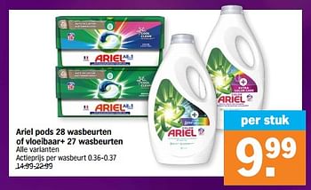 Promotions Ariel pods of vloeibaar+ - Ariel - Valide de 18/12/2023 à 26/12/2023 chez Albert Heijn