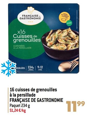 Promotions 16 cuisses de grenouilles à la persillade française de gastronomie - Française de Gastronomie - Valide de 20/12/2023 à 02/01/2024 chez Smatch