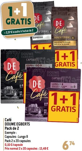 Promotions Café douwe egberts - Douwe Egberts - Valide de 20/12/2023 à 02/01/2024 chez Smatch