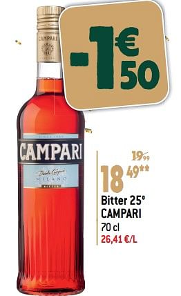 Promoties Bitter 25° campari - Campari - Geldig van 20/12/2023 tot 02/01/2024 bij Louis Delhaize