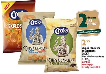 Promoties Chips à l’ancienne of explosions croky - Croky - Geldig van 20/12/2023 tot 02/01/2024 bij Louis Delhaize