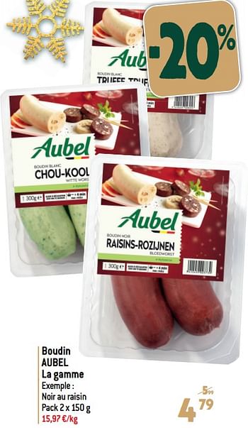 Promotions Boudin aubel - Aubel - Valide de 20/12/2023 à 02/01/2024 chez Louis Delhaize