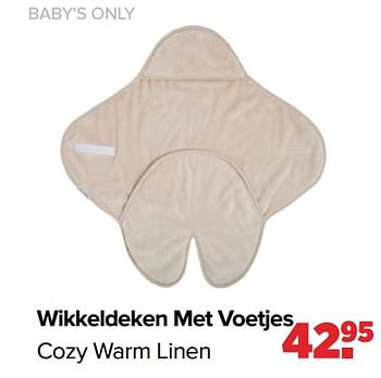Promoties Baby`s only wikkeldeken met voetjes cozy warm linen - Baby's Only - Geldig van 04/12/2023 tot 30/12/2023 bij Baby-Dump