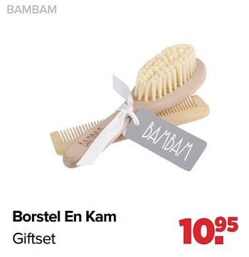 Promoties Bambam borstel en kam giftset - Bambam - Geldig van 04/12/2023 tot 30/12/2023 bij Baby-Dump