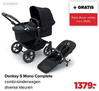 Promoties Bugaboo donkey 5 mono complete combi-kinderwagen - Bugaboo - Geldig van 04/12/2023 tot 30/12/2023 bij Baby-Dump