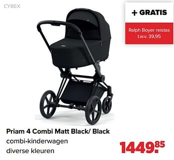 Promoties Cybex priam 4 combi matt black- black combi-kinderwagen - Cybex - Geldig van 04/12/2023 tot 30/12/2023 bij Baby-Dump